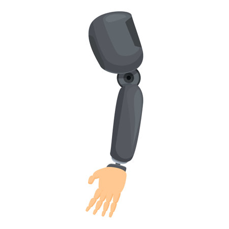Modern medical technology, prosthetic arm robotic prosthesis vector illustration for healthcare and rehabilitationのイラスト素材