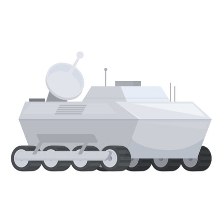 Vector illustration of a modern cartoon military tank with detailed design, isolated on a white backgroundのイラスト素材