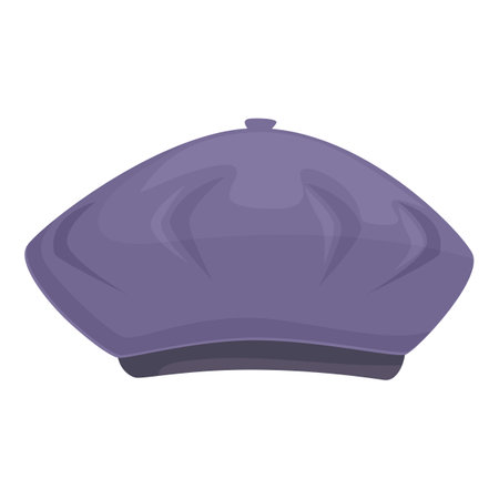 Vector graphic of a stylish purple beret, representing fashion and french cultureのイラスト素材