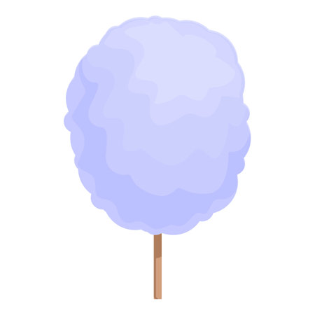 Whimsical cartoon illustration of a pastel blue cotton candy tree in a fantasy forest, perfect for childrens books, playful designs, and sweet confectionery themesのイラスト素材