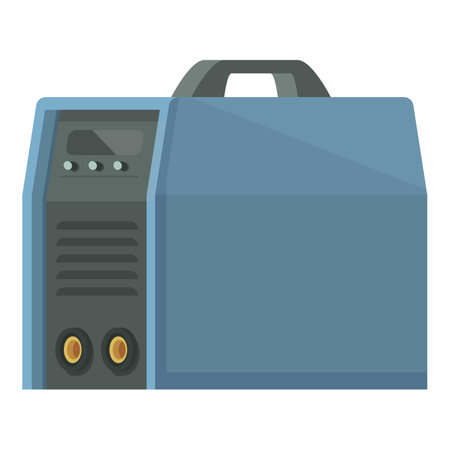 Illustration of a portable generator with vector technology for electricity supply and backup power in case of emergency. Isolated in a flat design style perfect for home. Camping. Outdoorのイラスト素材