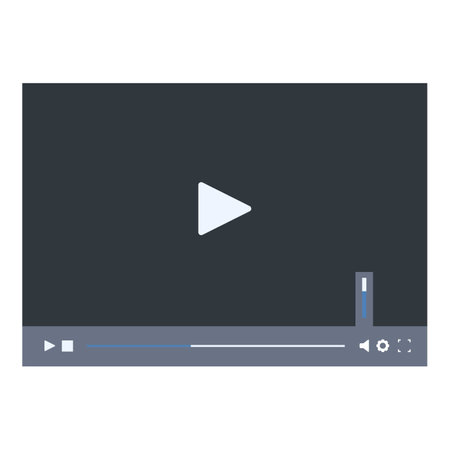 Video player showing streaming bar, play button and volume settingのイラスト素材