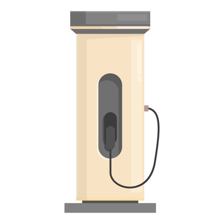 Modern electric vehicle charging station is supplying power, highlighting the growing importance of sustainable transportation solutionsのイラスト素材