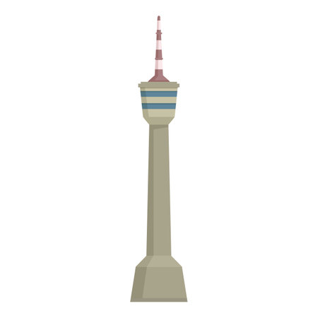 Modern tv tower standing tall with its antenna reaching high into the skyのイラスト素材
