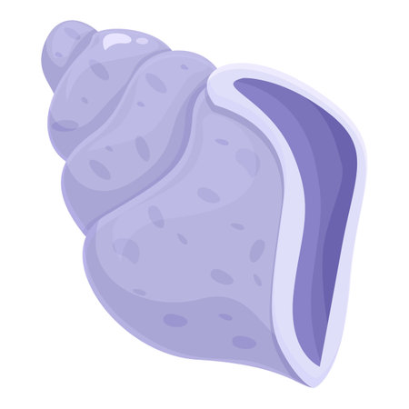Cartoonish purple spiral shell laying on its sideのイラスト素材