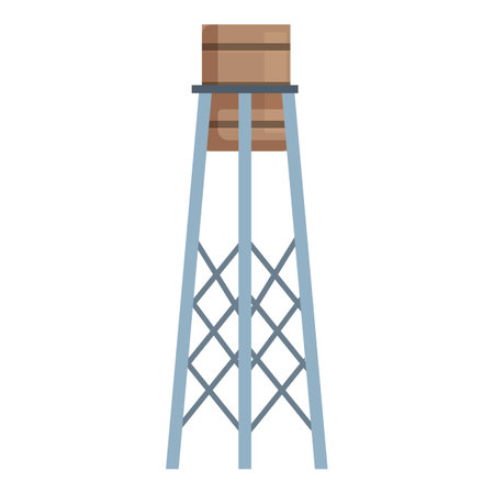 Tall water tower is storing water for the communityのイラスト素材