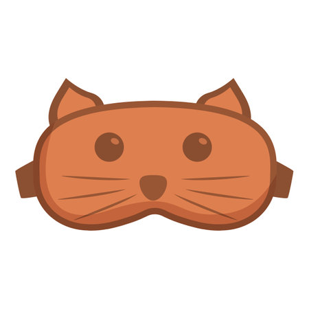 Orange cat shaped sleeping mask for peacefully sleeping all night longのイラスト素材