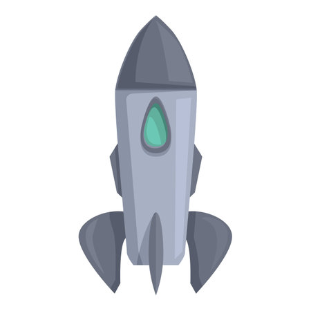 Cartoon rocket ship floating in space with no smoke or flamesのイラスト素材