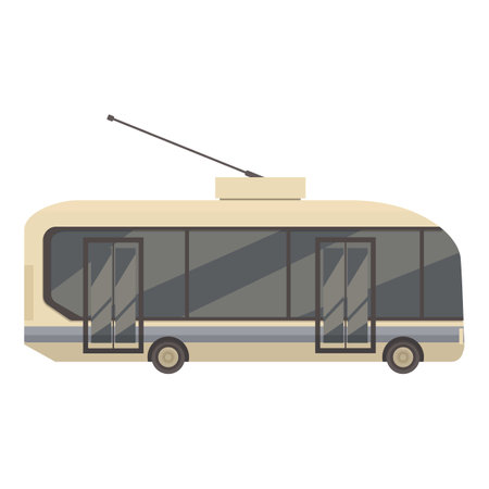 Modern trolleybus isolated on white background for transportation conceptsのイラスト素材