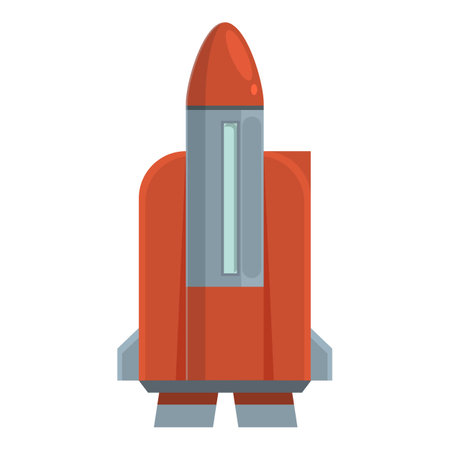 Cartoon spaceship with a porthole is ready for interstellar travel to discover new planetsのイラスト素材