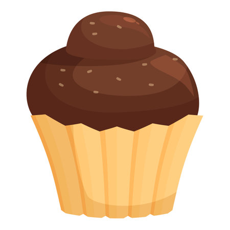 Chocolate cupcake with sprinkles on top, perfect for illustrations about desserts, bakeries, and...