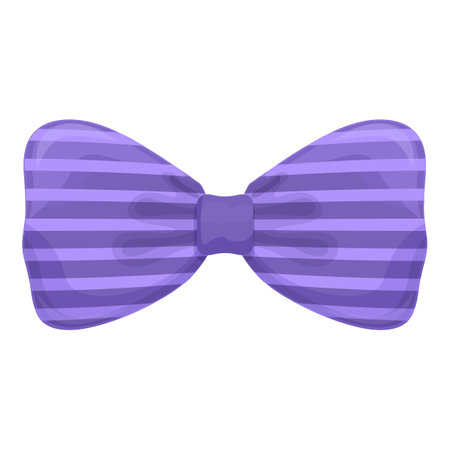 Stylish purple striped bow tie is ready to add a touch of sophistication to a formal outfitのイラスト素材