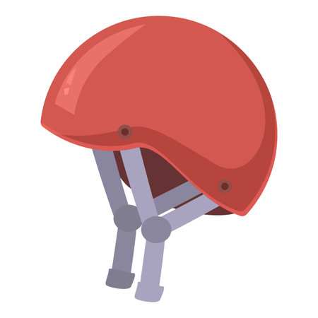 Red helmet ensuring safety during various activities, emphasizing the importance of protective gearのイラスト素材