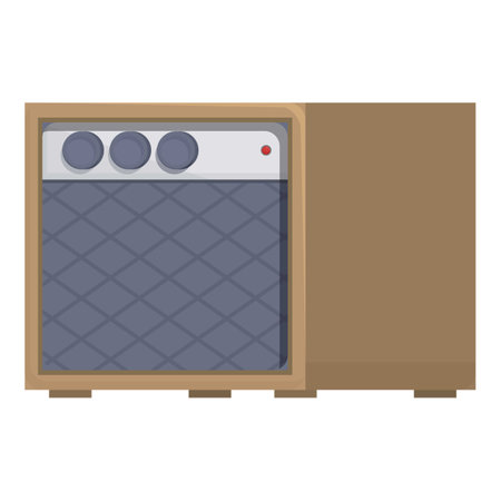 Vintage amplifier standing, ready to rock any stage or studio with its powerful soundのイラスト素材