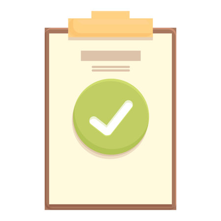 Clipboard is showing a check mark indicating successful task completionのイラスト素材