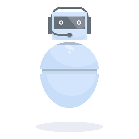 Modern chatbot is providing customer support wearing a headset and speakingのイラスト素材