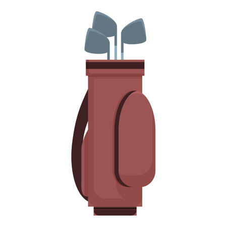 Golf bag holding golf clubs is standing uprightのイラスト素材