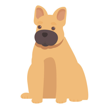 Adorable french bulldog sitting and looking forward with curiosityのイラスト素材