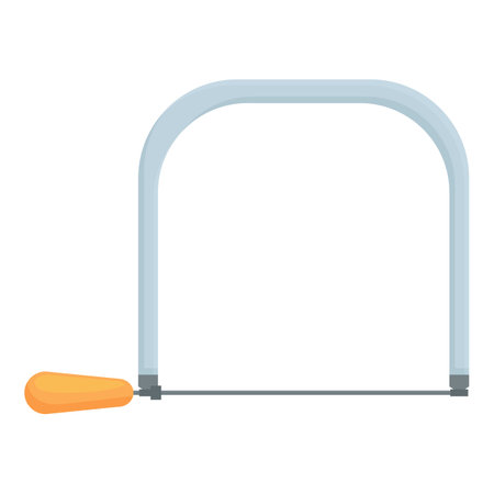 Coping saw with wooden handle for cutting materials, isolated on white backgroundのイラスト素材