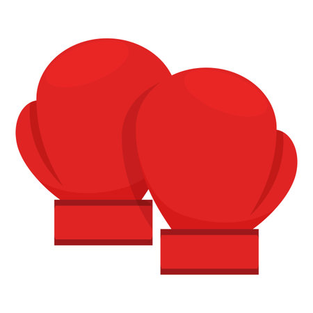 This illustration features a pair of red boxing gloves, representing concepts such as boxing, combat sports, and fitnessのイラスト素材