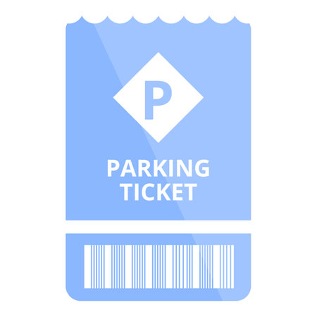 Blue parking ticket permit allowing parking access with barcodeのイラスト素材