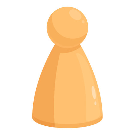 Simple yellow board game pawn is standing on a white backgroundのイラスト素材