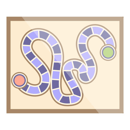 Classic board game design featuring a winding path and two game markers, evoking nostalgia and the joy of competitionのイラスト素材