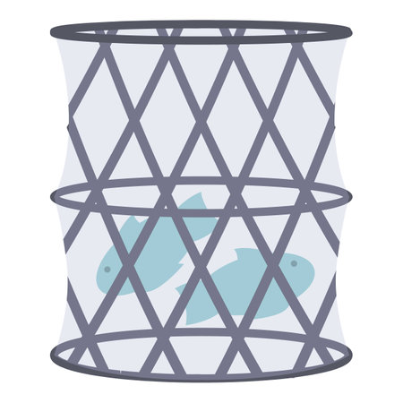 Fish trap is holding two fish captive, soon to be someones dinnerのイラスト素材