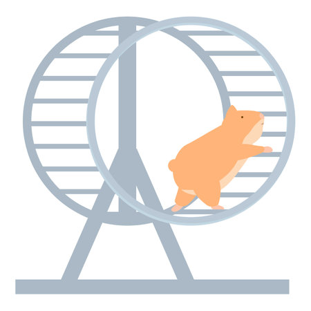 Cute hamster is running in its wheel, getting some exercise and having funのイラスト素材