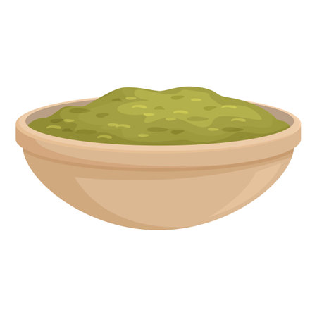 Big bowl is overflowing with a delicious green guacamole dip, perfect for sharing at your next partyのイラスト素材