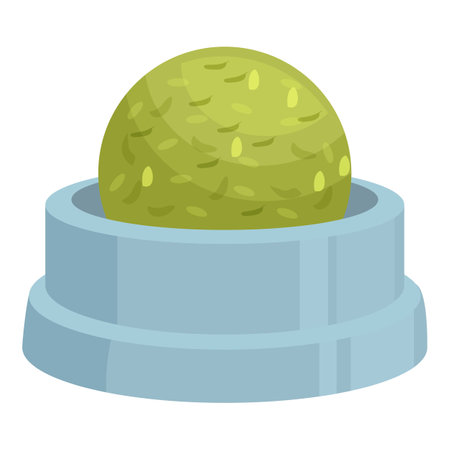 Round portion of wasabi paste being served in a small bowlのイラスト素材