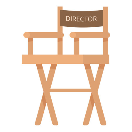 Wooden director chair is waiting on set for the director to shout action.のイラスト素材