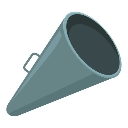 Vintage gray megaphone spreading information on a white backgroundのイラスト素材