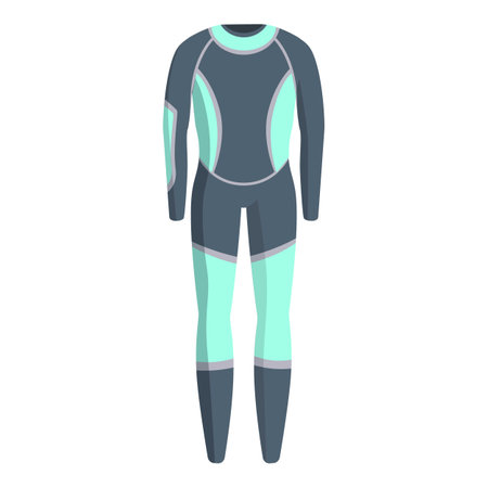 Diving suit protecting from cold water while enjoying water sportsのイラスト素材