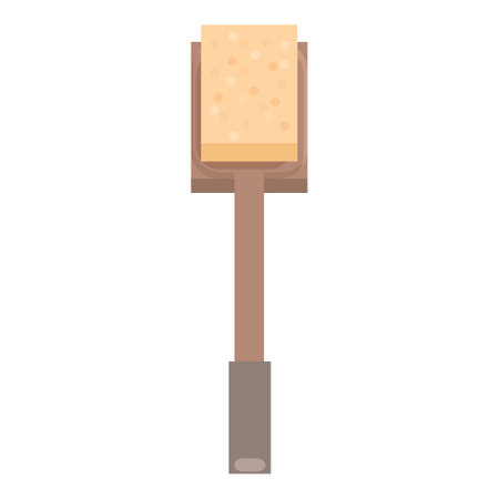 Long handled showering back scrubber with a wooden handle and exfoliating pad for reaching those hard to reach placesのイラスト素材