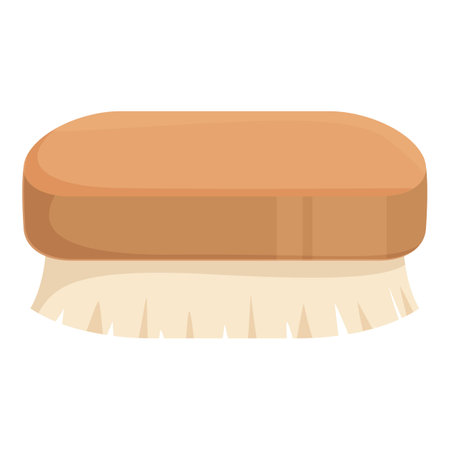 Cleaning brush with wooden handle for scrubbing, sweeping, and maintaining cleanlinessのイラスト素材