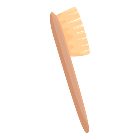 Small wooden hairbrush with soft bristles lying on its sideのイラスト素材