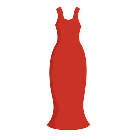 Long, red dress perfect for a special occasion, flowing elegantly and ready to make a statementのイラスト素材