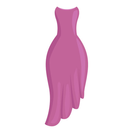 Long pink elegant dress flowing in the wind, perfect for a special occasionのイラスト素材