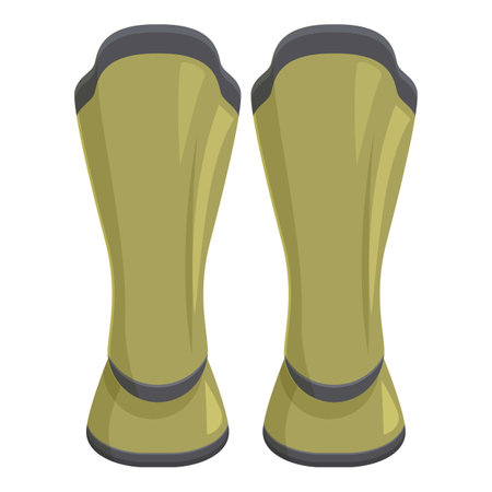 Green football shin guards protecting soccer player legs during matchのイラスト素材