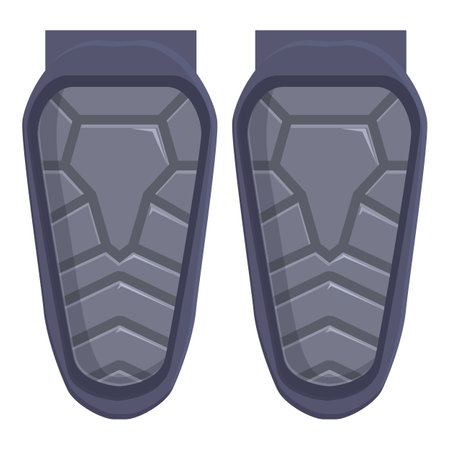 Pair of futuristic knee pads providing protection from injuries, isolated on a white backgroundのイラスト素材