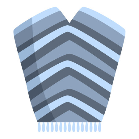 Blue mexican poncho with traditional pattern, bringing warmth and comfort during cold daysのイラスト素材