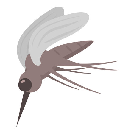 Mosquito flying and spreading dangerous diseases like malaria, zika and dengue feverのイラスト素材