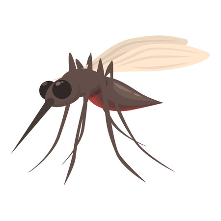 Dangerous mosquito spreading malaria spreading its wingsのイラスト素材