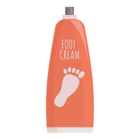 Orange tube with foot cream is standing on white backgroundのイラスト素材