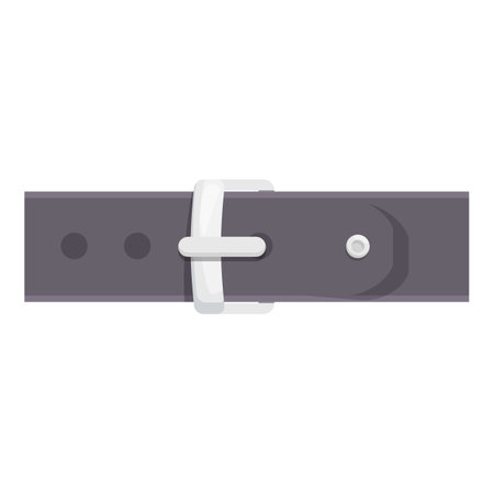 Grey leather belt fastening with metal buckleのイラスト素材