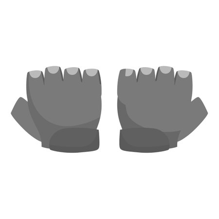 Gray fingerless gloves providing hand and wrist protection during workout or cycling sessionのイラスト素材