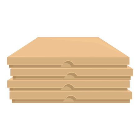 Four closed pizza boxes stacked on top of each other, ready for deliveryのイラスト素材