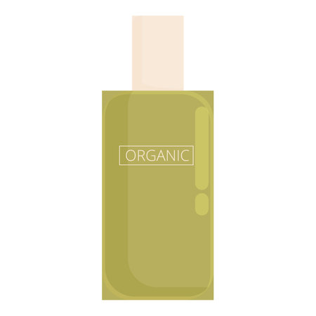 Green bottle with a pump dispenser containing organic cosmetic productのイラスト素材