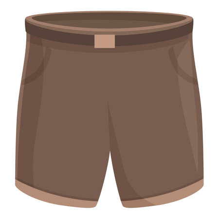 Brown casual shorts with a belt, perfect for a relaxing summer dayのイラスト素材